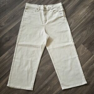 LEVI Strauss Signature High Rise Loose Crop Women's Cream‎ Denim SZ 16 NWT